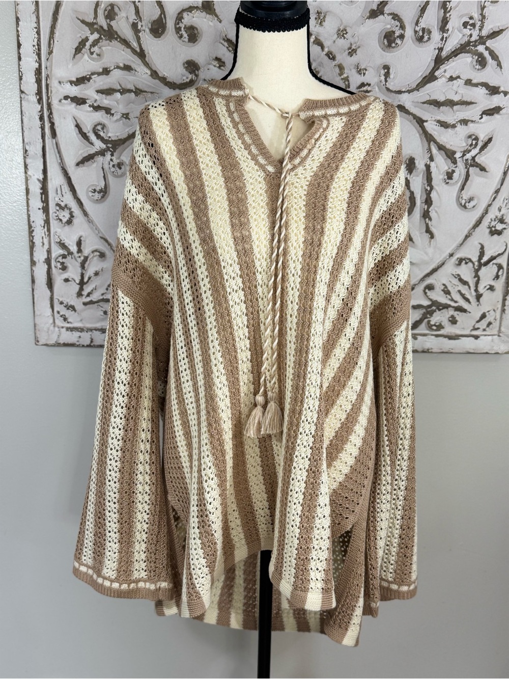 Cato Open Knit Striped Sweater – Size 22/24W